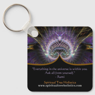 Spiritual Tree of Life Fractal Art Key Ring