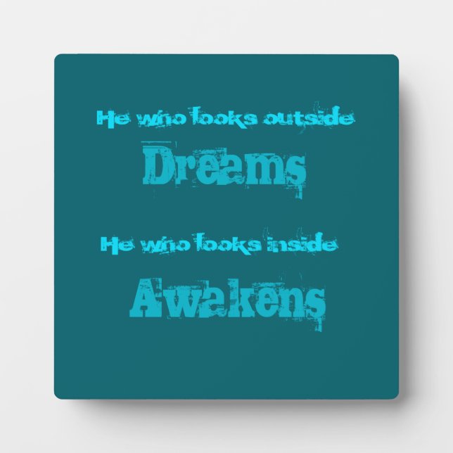 Spiritual Typography Quote on Awakening Plaque (Front)