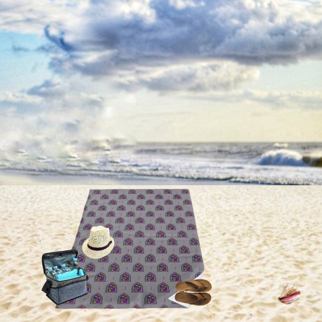 Spiritual Window   Beach Towel (Stained Glass Fun, in this Spiritual Window Beach Towel!)