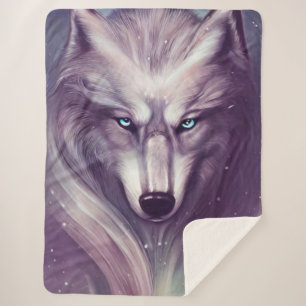 Spiritual Wolf Sherpa Blanket