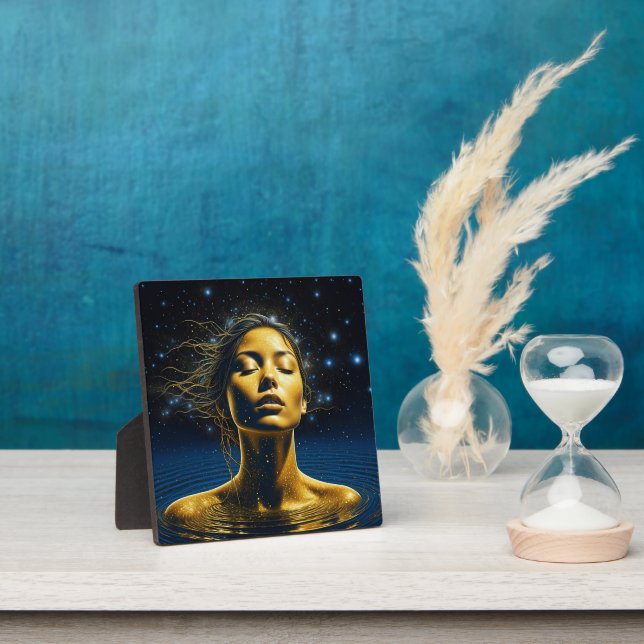 Spiritual Woman in Water under the Stars Plaque (Insitu)