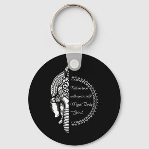Spiritual Yoga Love Your Self Meditation Elephant Key Ring