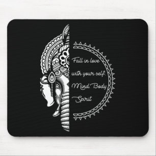 Spiritual Yoga Love Your Self Meditation Elephant Mouse Pad