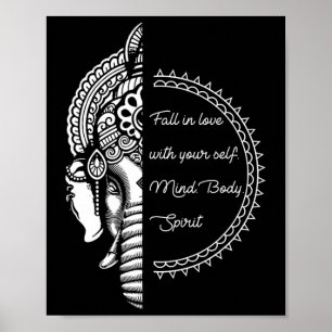 Spiritual Yoga Love Your Self Meditation Elephant Poster