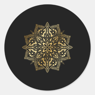 Spiritual Yoga Meditation Mandala Lotus Flower Yog Classic Round Sticker