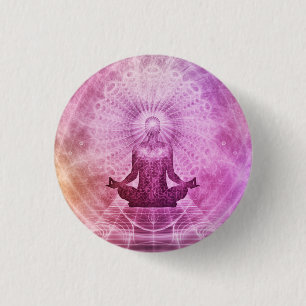 Spiritual Yoga Meditation Zen Colourful 3 Cm Round Badge