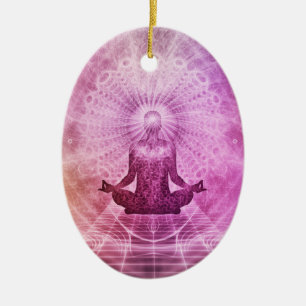 Spiritual Yoga Meditation Zen Colourful Ceramic Tree Decoration