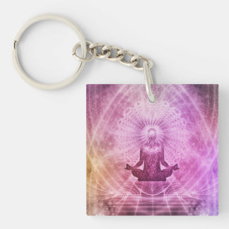 Spiritual Yoga Meditation Zen Colourful Key Ring