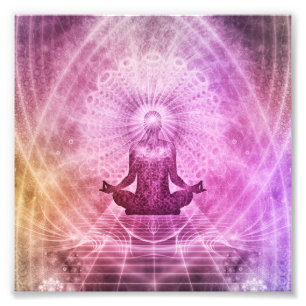 Spiritual Yoga Meditation Zen Colourful Photo Print