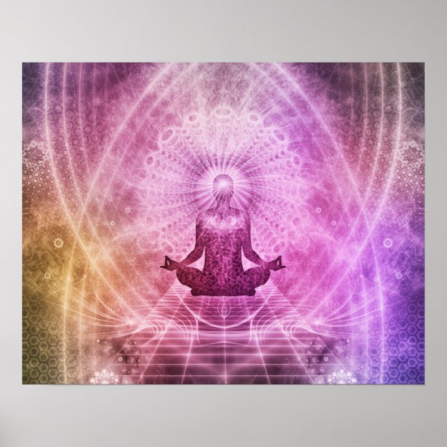 Spiritual Yoga Meditation Zen Colourful Poster (Front)