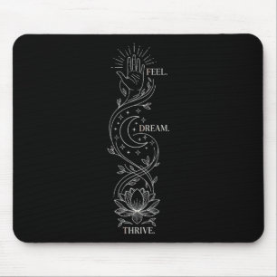Spiritual Yoga Quote Lotus Flower And Moon Art - M Mouse Pad