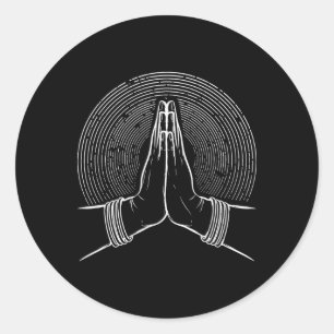 Spiritual Zen Meditation Mudra Classic Round Sticker