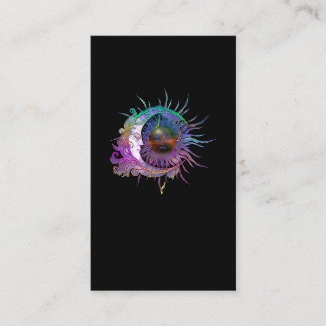 Spirituality Galaxy Sun Moon Business Card (Front)