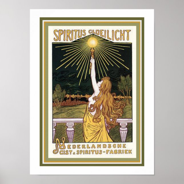 Spiritus Gloelicht Art Nouveau Ad Poster 12 x 16 (Front)