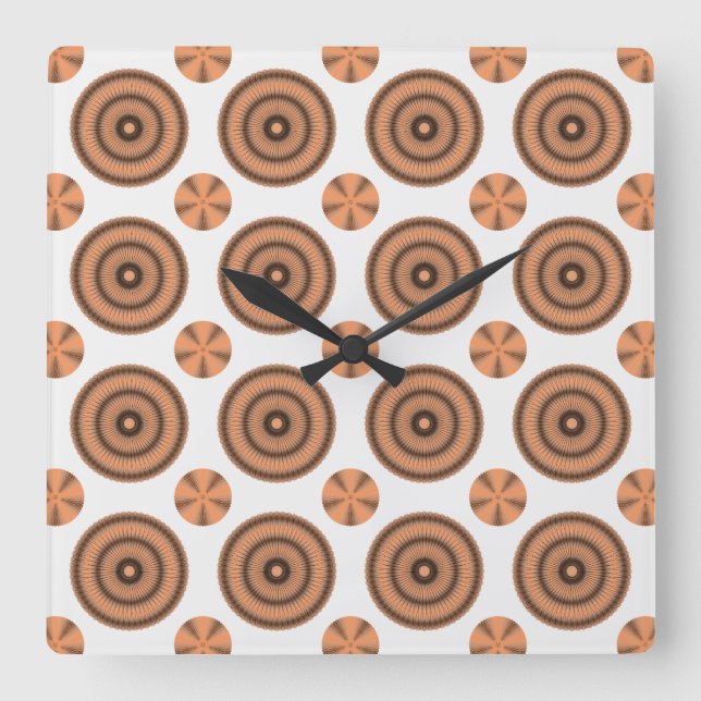 Spiro Flowers Pick any Background Colour Square Wall Clock (Front)