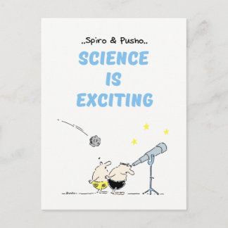 Spiro & Pusho Science Quotes Postcard
