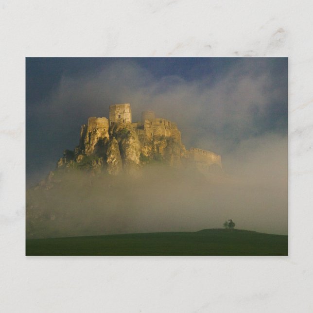Spissky hrad in mist, Slovakia 2 Postcard (Front)