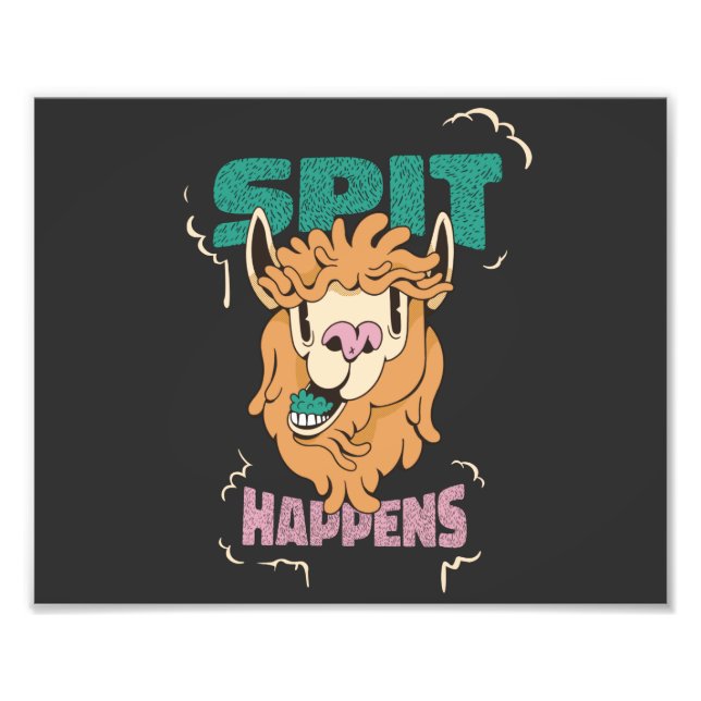spit happens funny llama   photo print (Front)