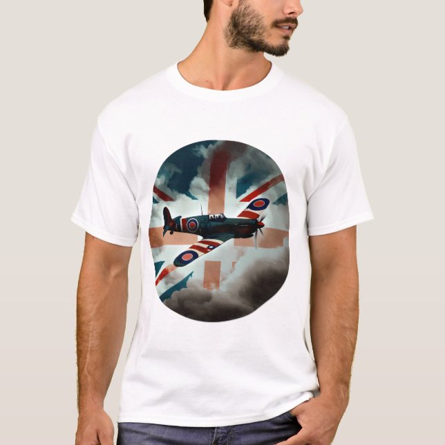 Spitfire Aeroplane Fighter Plane England UK T-Shirt (Front)