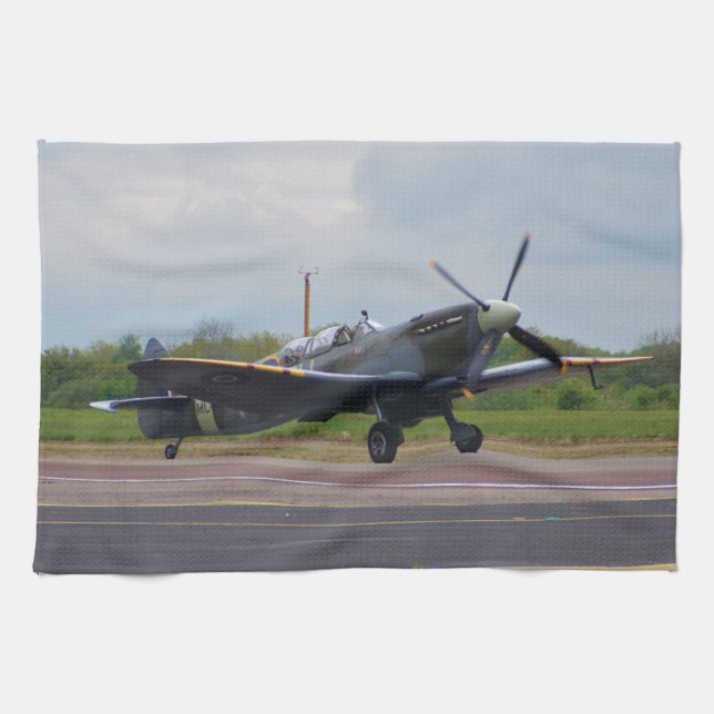 Spitfire After Landing Tea Towel (Horizontal)