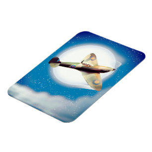 Spitfire aircraft travel poster print magnet