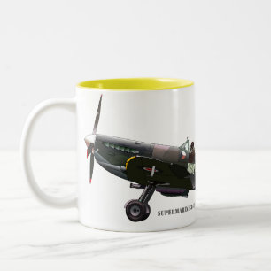 Spitfire Aircraft Two-Tone Coffee Mug