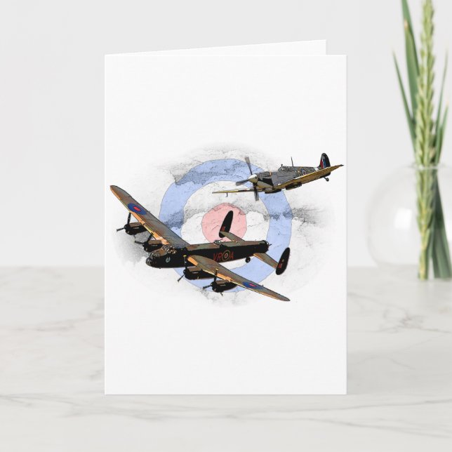 Spitfire and Lancaster Card (Front)