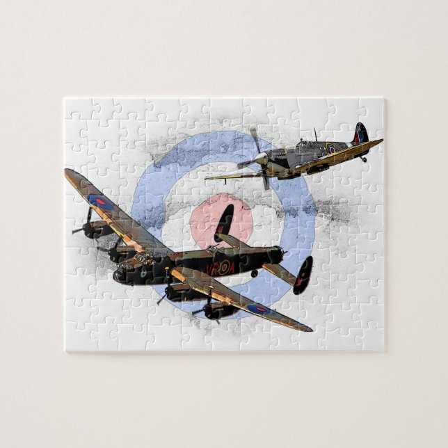 Spitfire and Lancaster Jigsaw Puzzle (Horizontal)