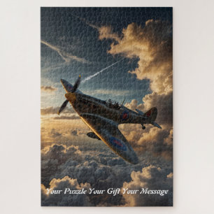Spitfire at Dusk artists impression Jigsaw Puzzle