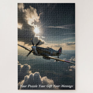 Spitfire at Dusk artists impression Jigsaw Puzzle