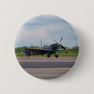 Spitfire On The Runway 6 Cm Round Badge