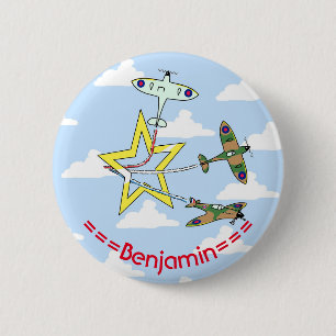 Spitfire Star Blue Sky 6 Cm Round Badge