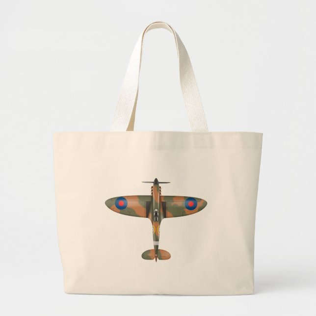 spitfire top view large tote bag (Front)
