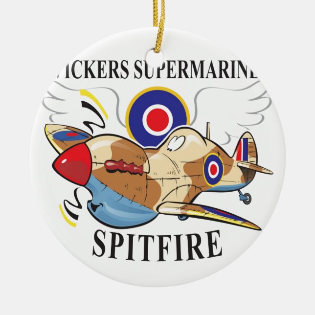spitfire tropical version ceramic tree decoration (Front)
