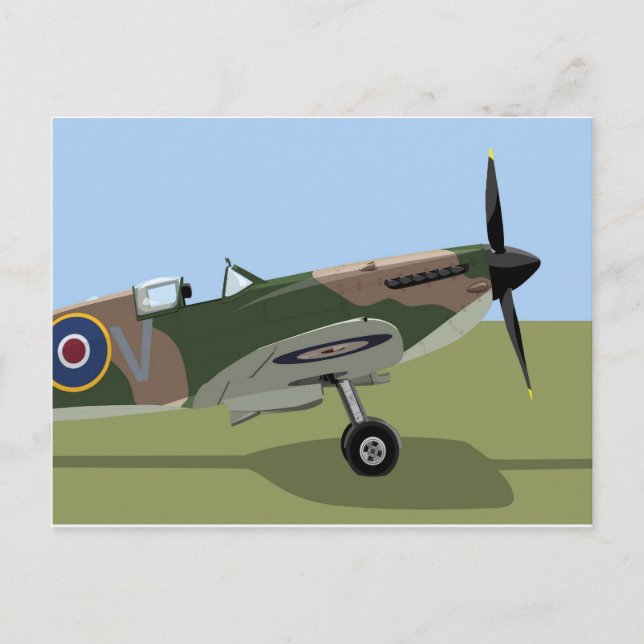 Spitfire WW2 Fighter Postcard (Front)