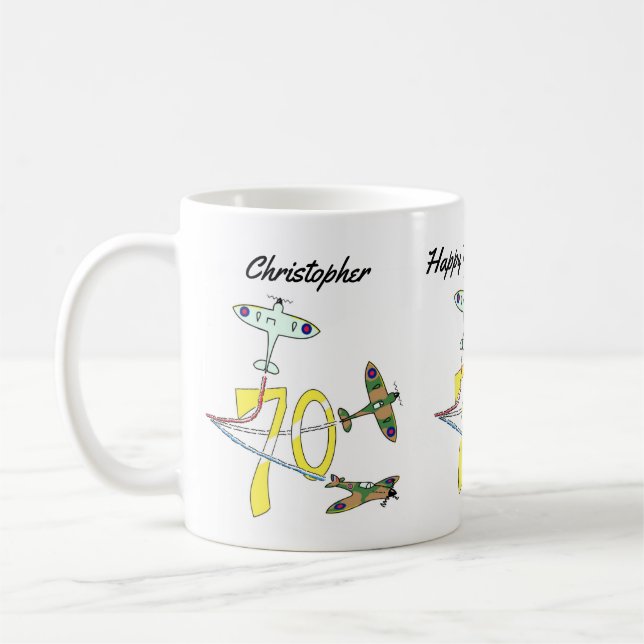 Spitfires 70th Birthday Coffee Mug (Left)