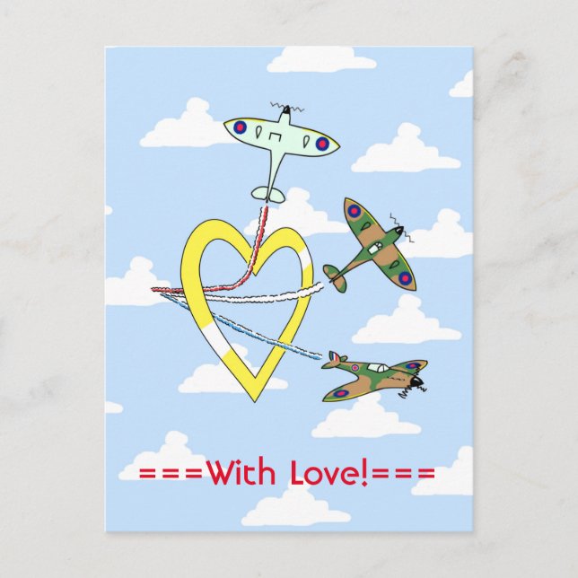 Spitfires Blue Sky Heart Postcard (Front)