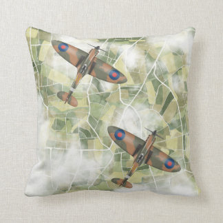 Spitfires flying in pair cushion