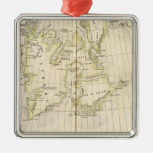 Spitsbergen, Norway Map Metal Ornament
