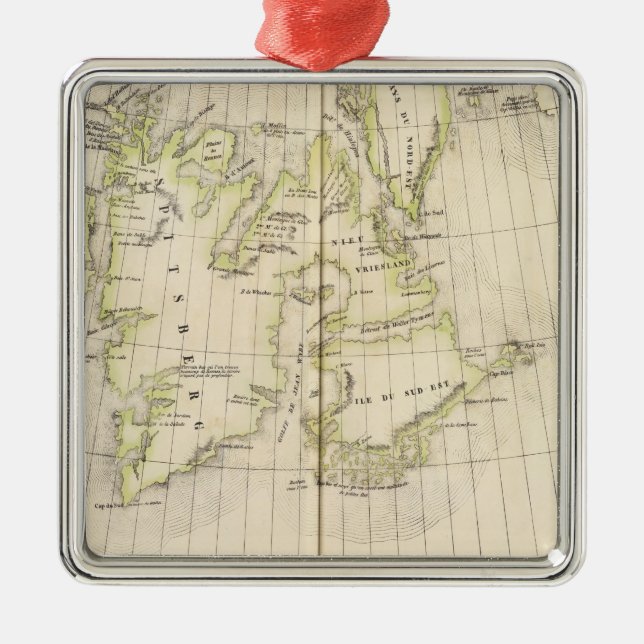 Spitsbergen, Norway Map Metal Ornament (Front)