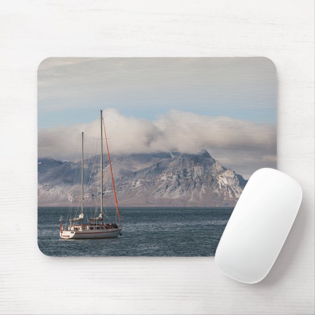 Spitsbergen Svalbard Sailboat Mouse Pad (With Mouse)