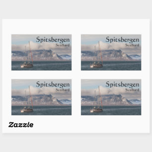 Spitsbergen Svalbard Sailboat Rectangular Sticker