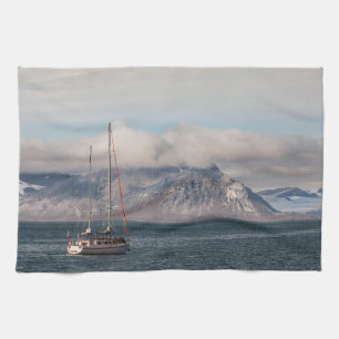 Spitsbergen Svalbard Sailboat Tea Towel