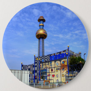 Spittelau waste incineration plant 6 cm round badge