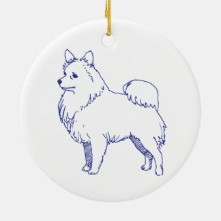 Spitz dog breed ceramic ornament