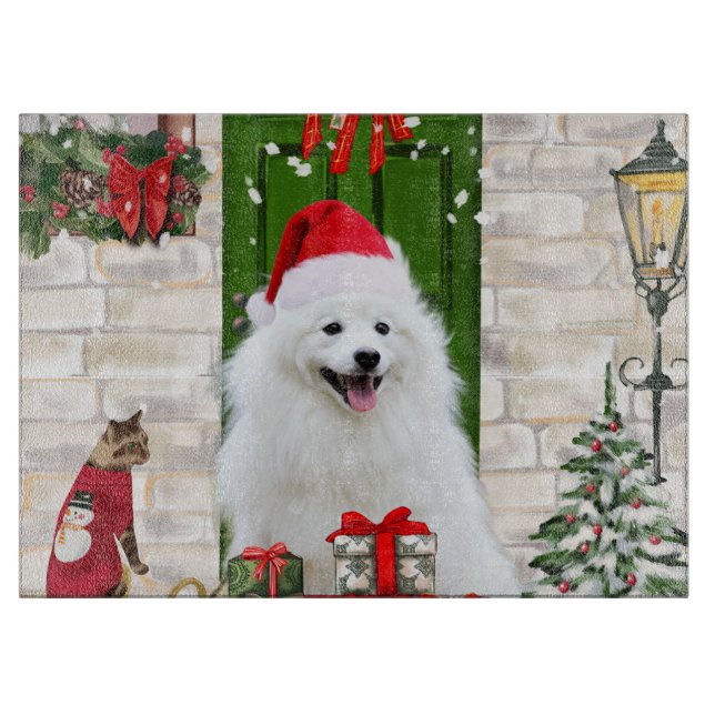 Spitz Dog Christmas  Cutting Board (Front)