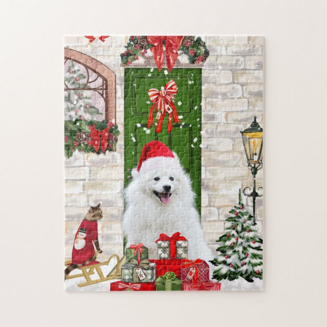 Spitz Dog Christmas  Jigsaw Puzzle (Vertical)