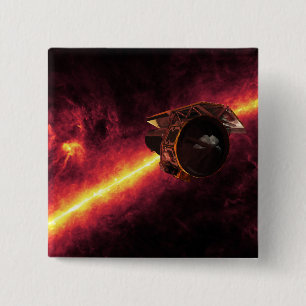 Spitzer seen against the infrared sky 2 15 cm square badge