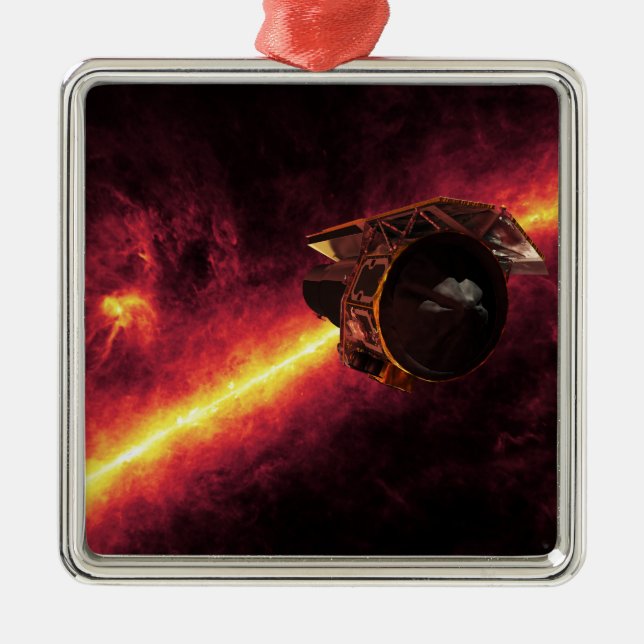 Spitzer seen against the infrared sky 2 metal tree decoration (Front)
