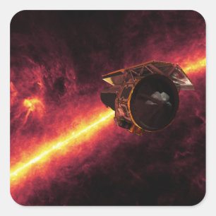 Spitzer seen against the infrared sky 2 square sticker